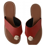 Verdusa Floral PU Leather Sandals Thong Flip Flops Size 10.5