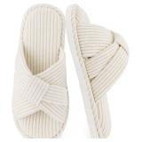 Cross Slippers for Women, Memory Foam House Shoes Size 42-43