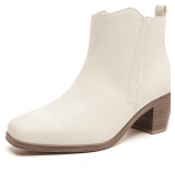 Luoika Women s Wide Width Ankle Boots, Beige 8.5