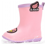 B.Duck Kids Rain Boots Waterproof Cartoon Boots Size 28