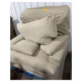 Macys Overstuffed Slip Cover Chair And A Half With Ottoman