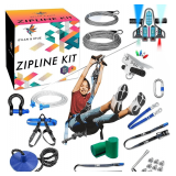 Zipline Kit - 120ft Zip Line With Brake, Safety Harness, Seat, Perfect For Backyard Fun, Kids & Adults