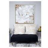 Floral Handmade Framed Wall Art, Gold Frame 40x40