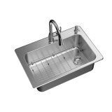 33 in. Drop-In Sink, 18-Gauge Stainless + Faucet