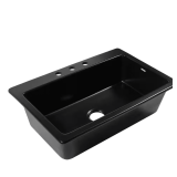 Jackson 33-in. 3-Hole Drop-In Sink Matte Black