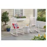Patio White Wood Outdoor Rocking Chair