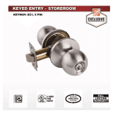 Light Duty Storeroom Knob, Satin Chrome
