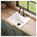 Jackson 25' 3-Hole Drop-In Sink, White