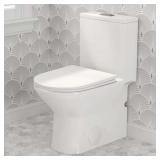 Naples Dual Flush Compact Toilet, White