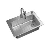 33 in. Drop-In Sink, 18-Gauge Stainless + Faucet