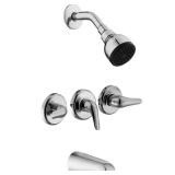Aragon 3-Handle 1-Spray Tub/Shower Faucet Chrome