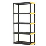 5-Tier Plastic Garage Shelving Unit, Black (Damaged)