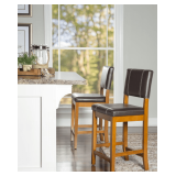 Linon Milan Counter Stool Brown 24' Bar Stool