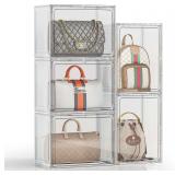 Purse Organizer for Closet   5 Pack, White