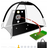 Golf Net 10x7ft Practice Net with Mat & Bag