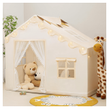 Kids Tent Indoor with Star Lights (Beige)