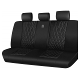 CAR PASS Faux Leather Rear Bench Covers, Black