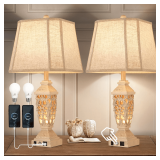 AIDENOEY Farmhouse Lamp with USB Ports, Dimmable