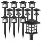 GIGALUMI Solar Outdoor Lights, 12-Pack LED