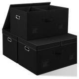 75-Quart Storage Bins with Lids (3) Black