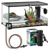 REPTIZOO 10-Gal Glass Turtle Tank Kit with Filter
