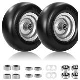 2 Pcs 11x4.00-5 Flat Free Tire & Wheel