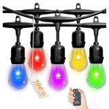 RGB Safety String Lights 100FT, 40 S14 Bulbs