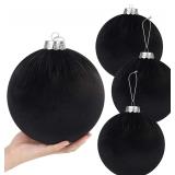 Jumbo Velvet Balls   8' Ornaments (Black)