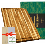 BEEFURNI Teak Cutting Board with Juice Groove