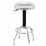 Silver Metallic Pneumatic Stool 25.5 29.75 in