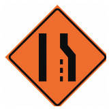 Roll Up Sign: 48x48, Vinyl, Orange/Black