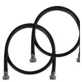 4 ft. EPDM Washing Machine Hoses Black (2-Pack)