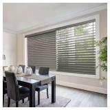 Driftwood Gray Faux Wood Blinds 2.5' Slats 30x64