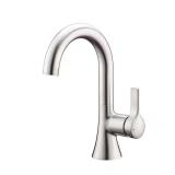 Brushed Nickel Single-Hole Faucet with Drain
