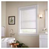 White Cordless Faux Wood Blind 27.5W x 64L