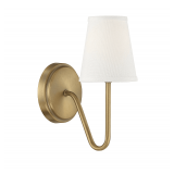 Meridian 4.75-in W 1-Light Brushed Brass Sconce