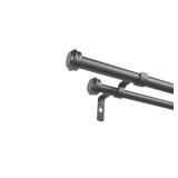 Topper Double Curtain Rod Kit, Gunmetal Finials