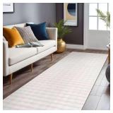 Aurora 2 ft. x 7 ft. White Polyester Rug