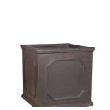 15 in. Estate Grey Fiber Stone Square Planter