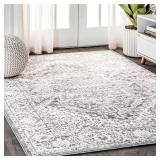 Jonathan Y Persian Medallion Rug 5x8, Light Gray