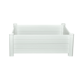 4 ft x 4 ft x 15 in White Vinyl Raised Garden Bed