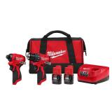 Milwaukee M12 FUEL Cordless Brushless 2-Tool Kit