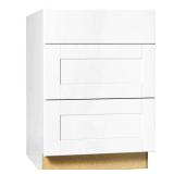 Shaker Satin White Cabinet with Drawer Glides