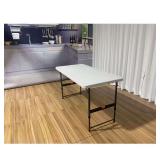 4 ft Almond/Bronze Plastic Dining Table Seats 4
