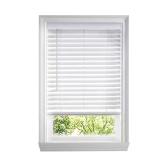 White Cordless Faux Wood Blinds 2' Slats 36W x64L