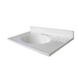 Newport 37 in Cultured Marble Vanity Top with Sink