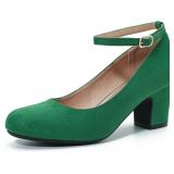 Women s Ankle Strap Block Heel Pumps Size 46