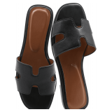 Women s Flat Sandals: PU Leather Slippers Size 10