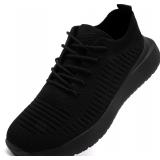 QIJGS Wide Running Shoes Women Black Mesh Size-6.5