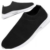 QIJGS Slip-On Shoes Women Sneakers Black White 41